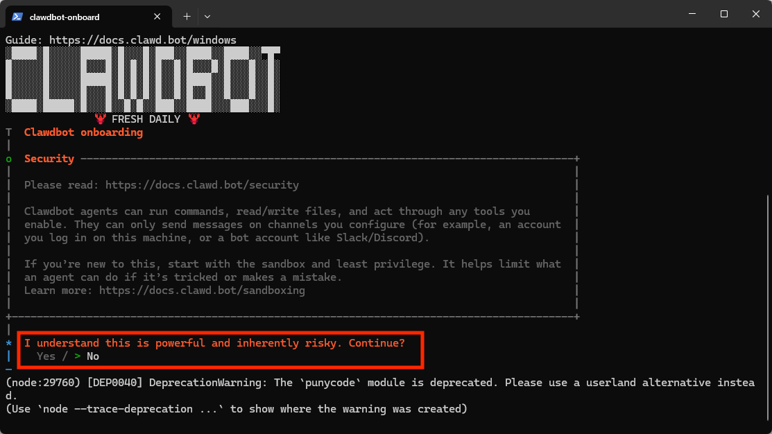 OpenClaw Onboard Step 1
